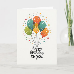 Cheerful Orbs Birthday Card