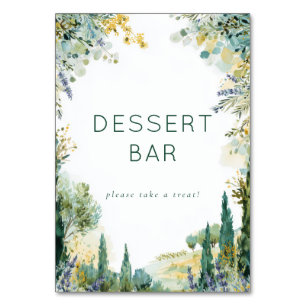 Cheerful Pastel Watercolor Botanical Border Table Number