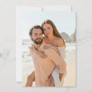 Cheerful Peach Beach Photo Invitation