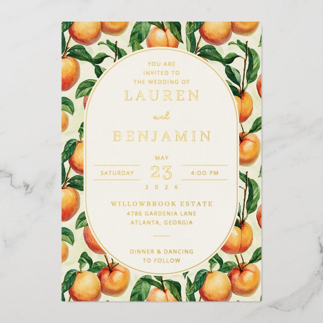 Cheerful Peach Botanical Illustration (Front)