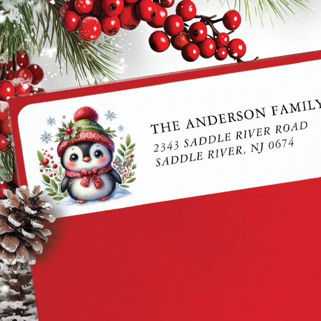 Cheerful Penguin Return Address (Creator Uploaded)