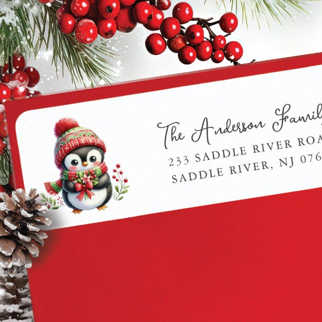 Cheerful Penguin Return Address (Creator Uploaded)
