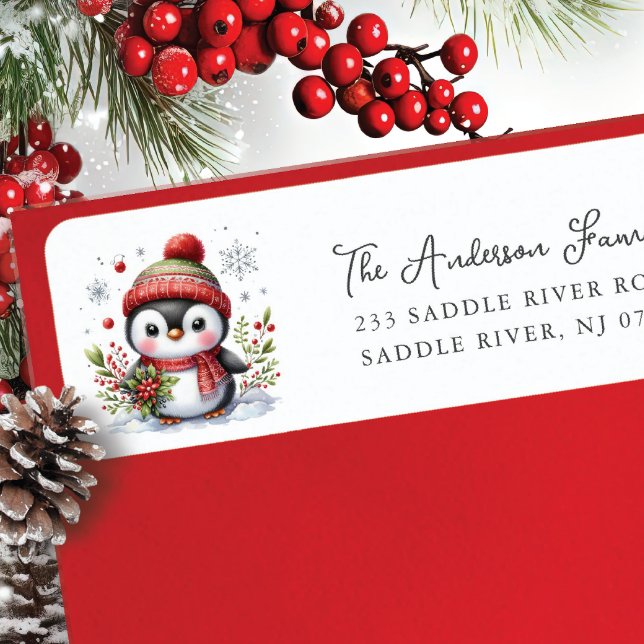 Cheerful Penguin Return Address (Creator Uploaded)