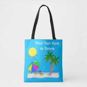 Cheerful Personalized Beach Tote Bags