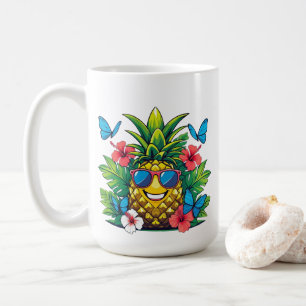 Cheerful Pineapple Butterfly Coffee Mug
