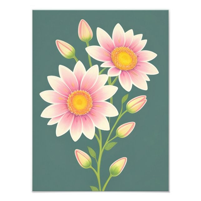 Cheerful Pink Daisies Photo Print (Front)