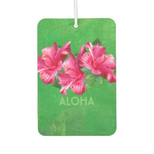 Cheerful Pink Hibiscus Blooms Custom Air Freshener