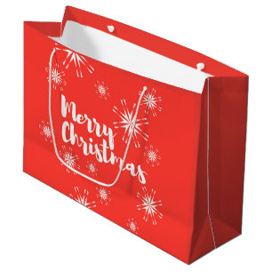 Cheerful, playful design of Merry Christmas Large Gift Bag