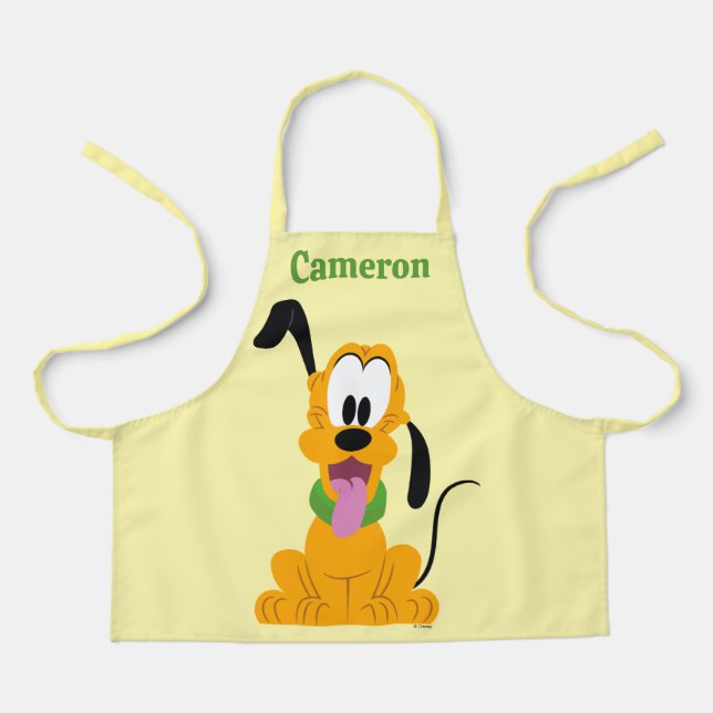 Cheerful Pluto Puppy Graphic Apron (Front)