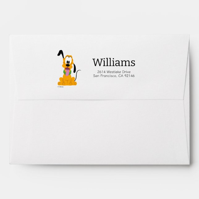 Cheerful Pluto Puppy Graphic Envelope (Back (Top Flap))
