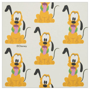 Cheerful Pluto Puppy Graphic Fabric