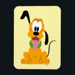 Cheerful Pluto Puppy Graphic Magnet<br><div class="desc">Brighten up your day with this endearingly expressive and joyful Pluto graphic! Featuring a front-facing, seated pose with a playful head tilt and a happy "tongue-out" expression, this design captures the essence of pure, friendly energy. The bold gold and orange tones are complemented by a vibrant green collar, creating a...</div>