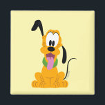 Cheerful Pluto Puppy Graphic Magnet<br><div class="desc">Brighten up your day with this endearingly expressive and joyful Pluto graphic! Featuring a front-facing, seated pose with a playful head tilt and a happy "tongue-out" expression, this design captures the essence of pure, friendly energy. The bold gold and orange tones are complemented by a vibrant green collar, creating a...</div>