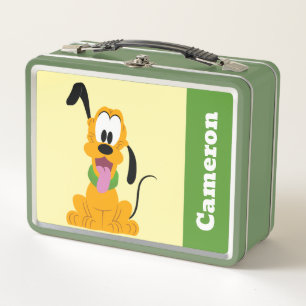 Cheerful Pluto Puppy Graphic Metal Lunch Box