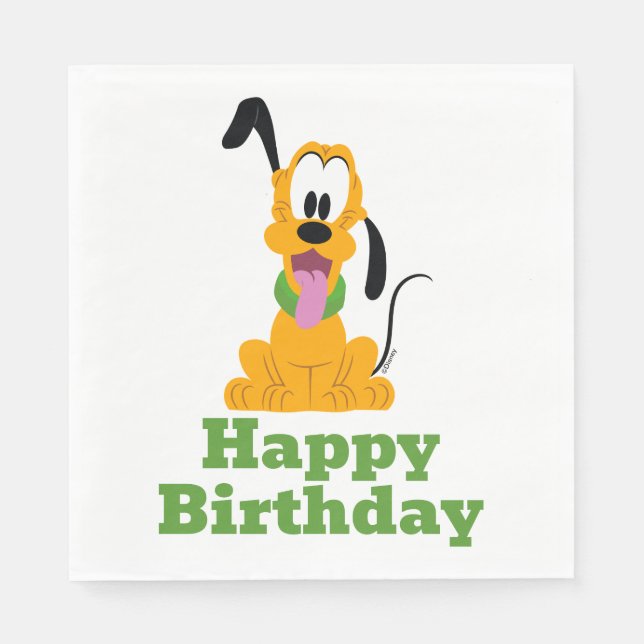 Cheerful Pluto Puppy Graphic Napkin (Front)