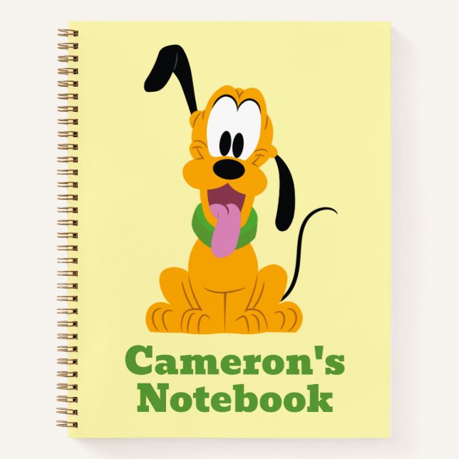 Cheerful Pluto Puppy Graphic Notebook (Front)