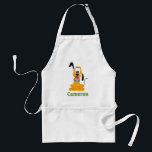 Cheerful Pluto Puppy Graphic Standard Apron<br><div class="desc">Brighten up your day with this endearingly expressive and joyful Pluto graphic! Featuring a front-facing, seated pose with a playful head tilt and a happy "tongue-out" expression, this design captures the essence of pure, friendly energy. The bold gold and orange tones are complemented by a vibrant green collar, creating a...</div>