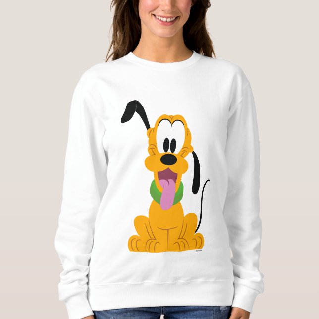 Cheerful Pluto Puppy Graphic Sweatshirt (Front)