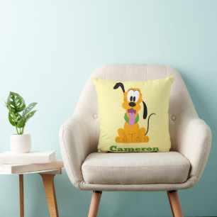 Cheerful Pluto Puppy Graphic Throw Pillow