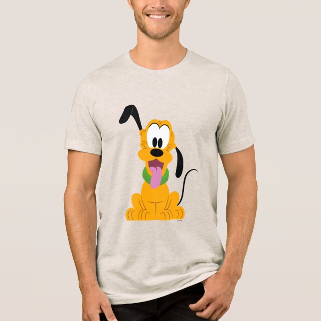 Cheerful Pluto Puppy Graphic Tri-Blend Shirt (Front)