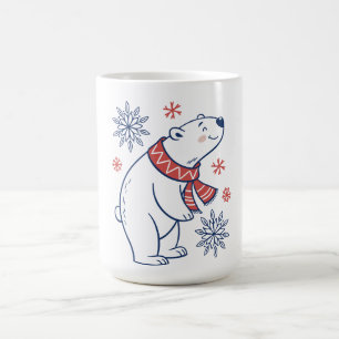 Cheerful Polar Bear Winter Holiday Design Coffee Mug