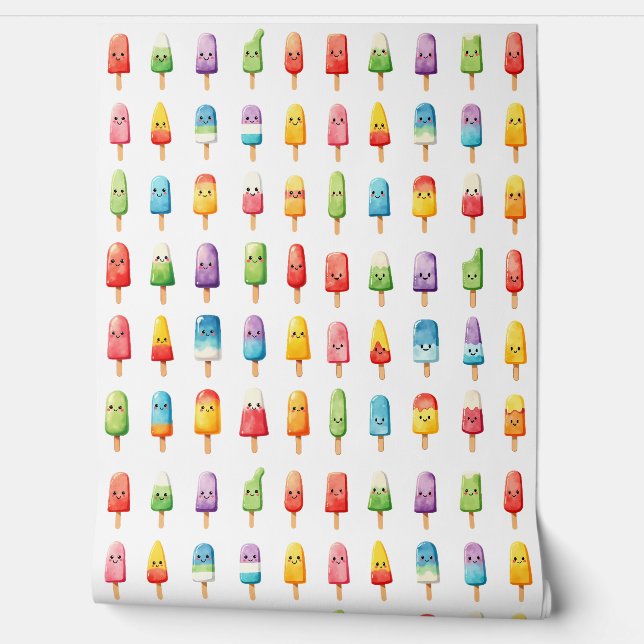 Cheerful Popsicle Faces Wallpaper (Unrolling)