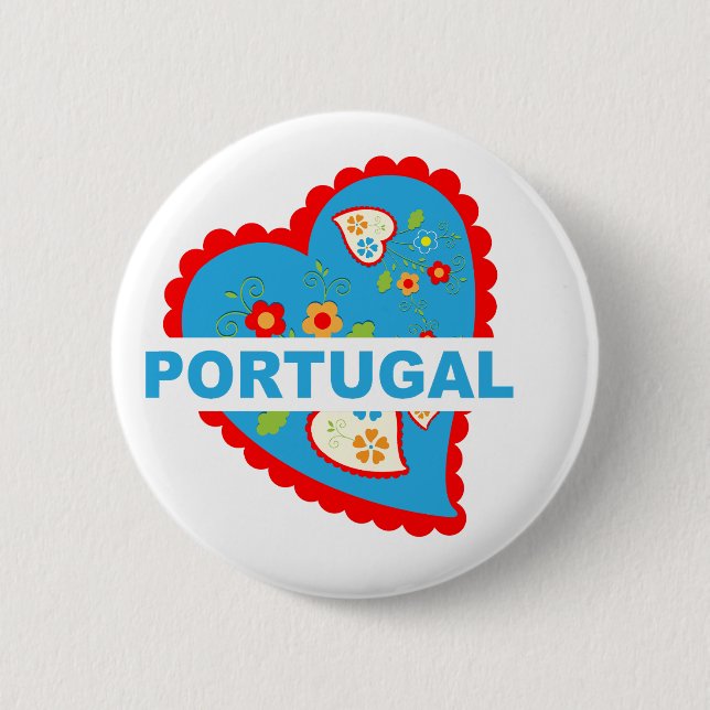 Cheerful Portuguese heart 2 Inch Round Button (Front)