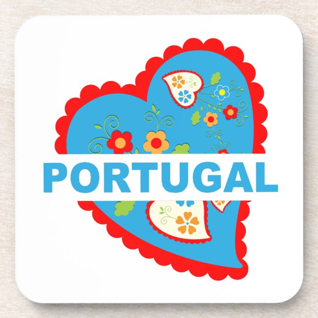 Cheerful Portuguese heart Coaster (Front)