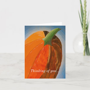 Cheerful Pumpkin Thinking Of You Card