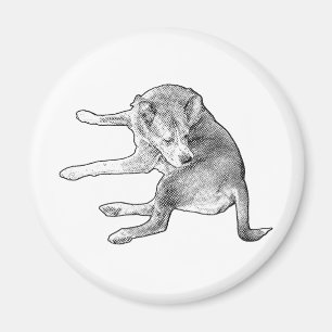 Cheerful Pup Spot Magnet