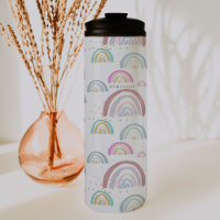 Cheerful Rainbow Pattern | Monogram Tumbler