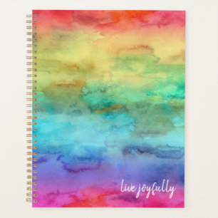 Cheerful Rainbow Watercolor Planner