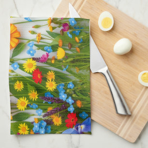 Cheerful Rainbow Wildflower Spring Spectrum Joy Kitchen Towel