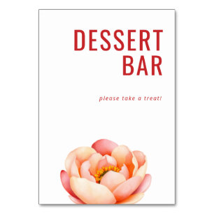 Cheerful Red Floral Watercolor Table Number