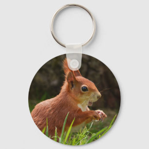 Cheerful Red Squirrel Keychain