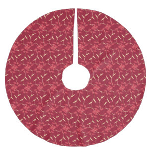 Cheerful Regal Floral Red Brushed Polyester Tree Skirt
