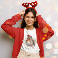 Cheerful Robin Christmas Kidswear