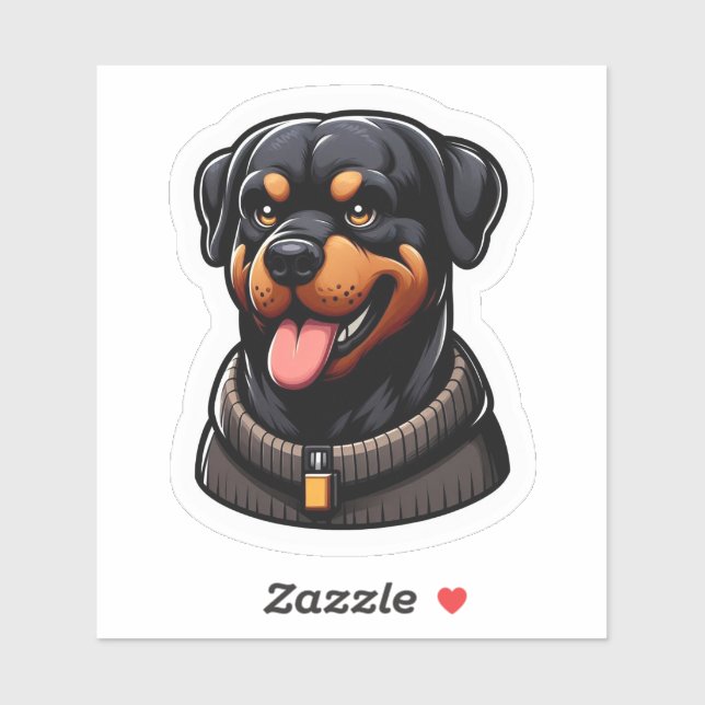Cheerful Rottweiler in a Sweater (Sheet)