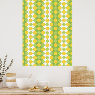 Cheerful Rows of Shapes Pattern Poster