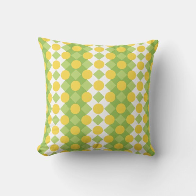 Cheerful Rows of Shapes Pattern Throw Pillow (Front)