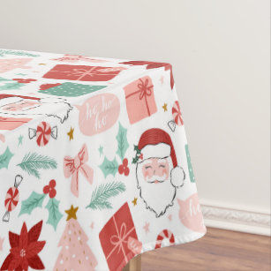 Cheerful Santa Christmas Tablecloth