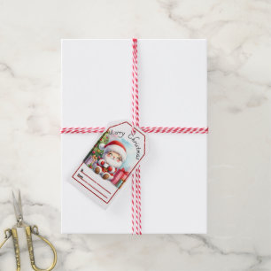 Cheerful Santa Christmas tags