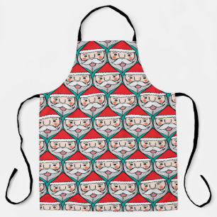Cheerful Santa Claus Christmas Pattern Apron