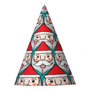 Cheerful Santa Claus Christmas Pattern Party Hat