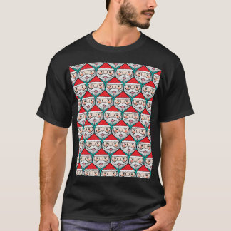 Cheerful Santa Claus Christmas Pattern T-Shirt