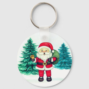 Cheerful Santa Claus Keychain