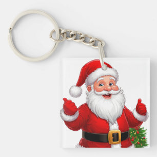 Cheerful Santa Claus Keychain