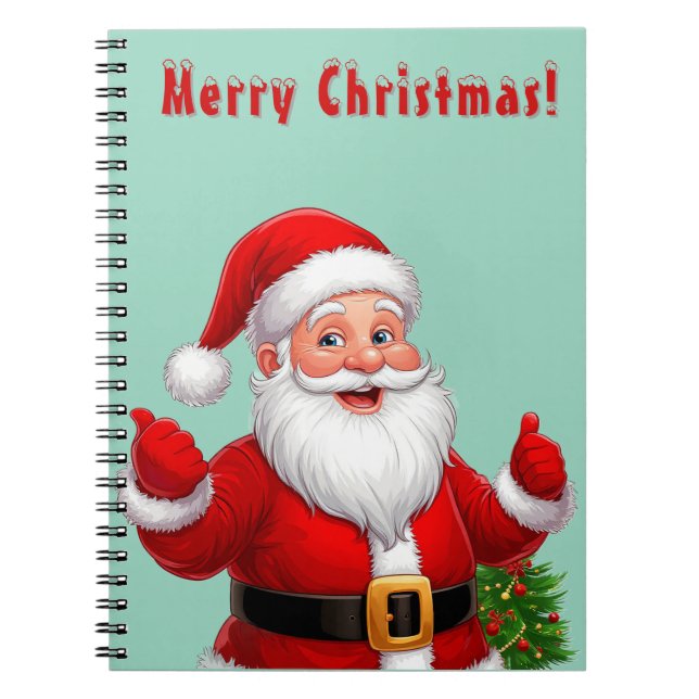 Cheerful Santa Claus Notebook (Front)