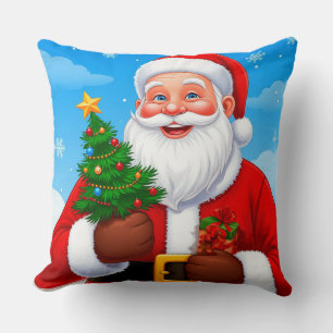 Cheerful Santa Claus Throw Pillow