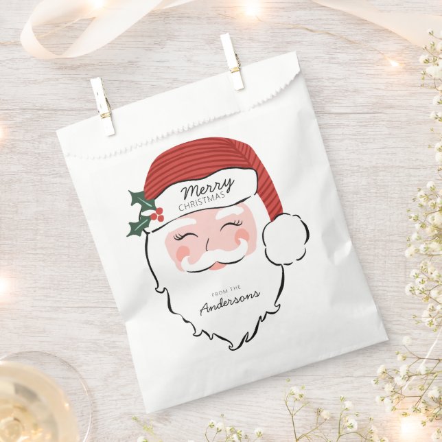 Cheerful Santa Face Favour Bag (Clipped)